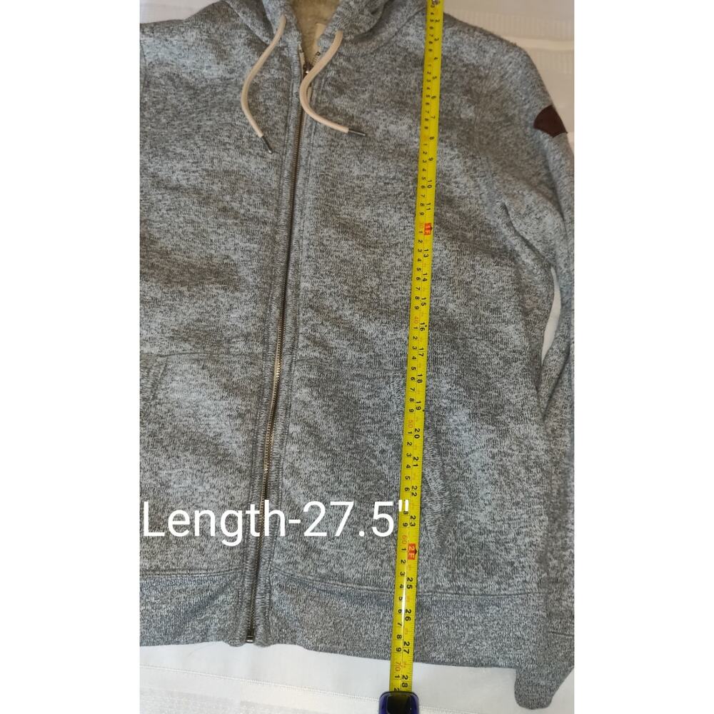 Hollister Sherpa Sweater Gray Hoodie Jacket ADULT L Skater Grunge Unisex - Picture 11 of 16
